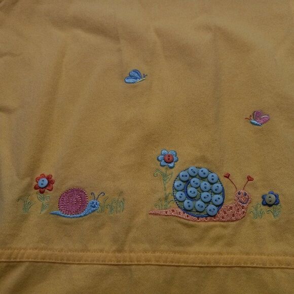 CJ Banks Yellow Snail button down Top - Picture 7 of 8